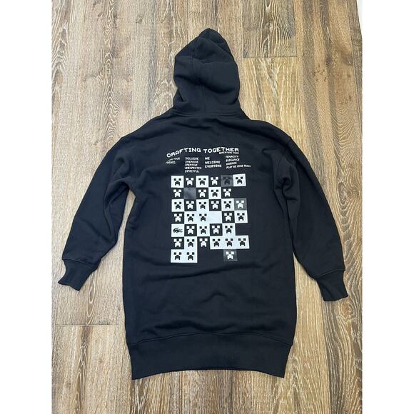 WOMEN'S LACOSTE LIVE X MINECRAFT ORGANIC FLEECE HOODIE DRESS - Picture 2 of 5